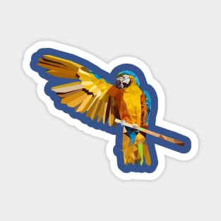 Low poly yellow parrot, macaw bird geometric Magnet