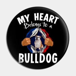 My Heart Belongs To A English Bulldog Pin