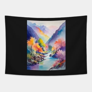 River through Forest Tapestry