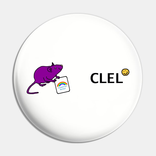 Clel and Purple Rat Essential Employee meme Pin by ellenhenryart