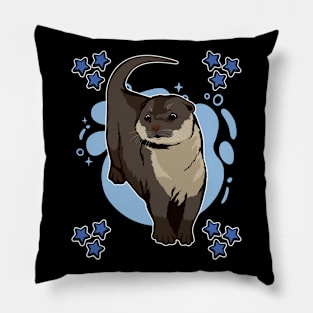 Sea Otter Blue Design Otter Pillow