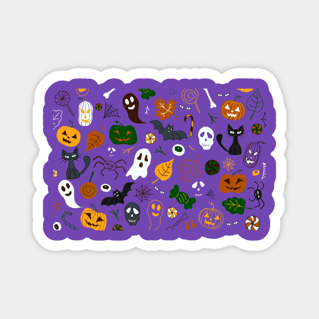 Halloween Funny Pattern Magnet by LizaAdler