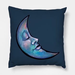 Once In A Blue Sleeping Moon Pillow