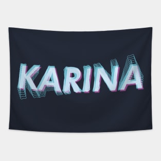 AESPA Karina Yoo Jimin name futuristic text glitch MY | Morcaworks Tapestry