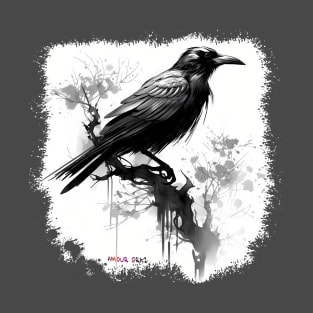 Wise Crow Dark Watercolor T-Shirt