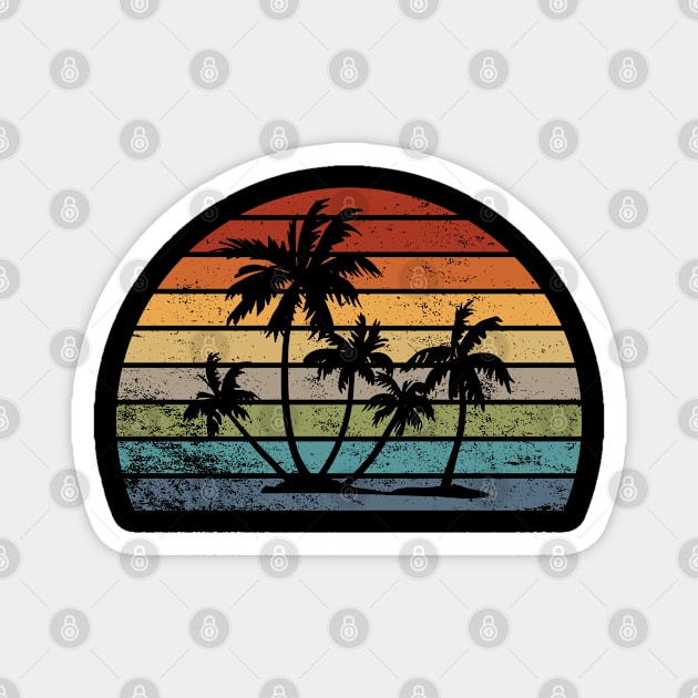 Tropical Beach Vintage Retro Style 70s 80s Palm Tree Magnet by starryskin