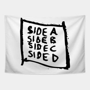 Side A Side B Doodle Black Tapestry