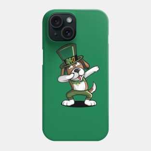 St Patricks Day Dabbing Dog Phone Case