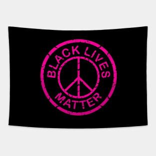 pink black lives matter peace sign Tapestry