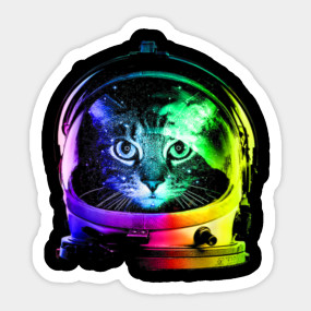 Funny Cat Wearing Space Suit Colorful T Shirt Cat Lover Gifts