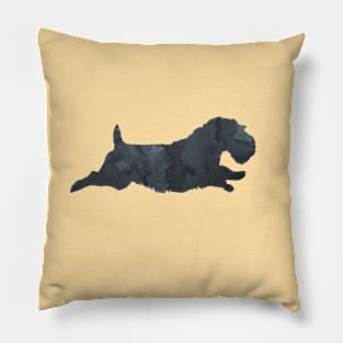 Sealyham Terrier Silhouette Art Black Dog Pillow