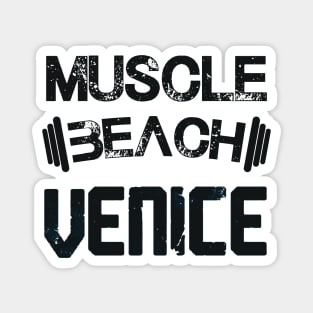 Muscle beach - Venice - California (dark lettering) Magnet