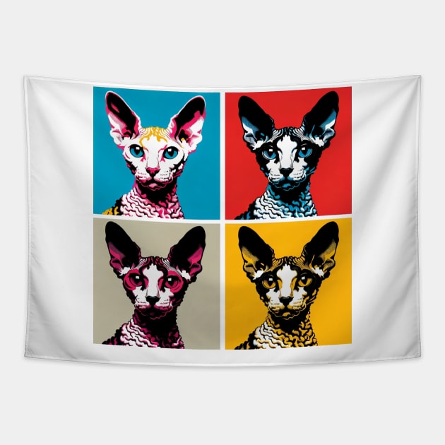 Cornish Rex Pop Art - Cat Lovers Tapestry by PawPopArt