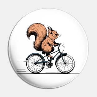 Squirrel Riding A Bicycle Pin