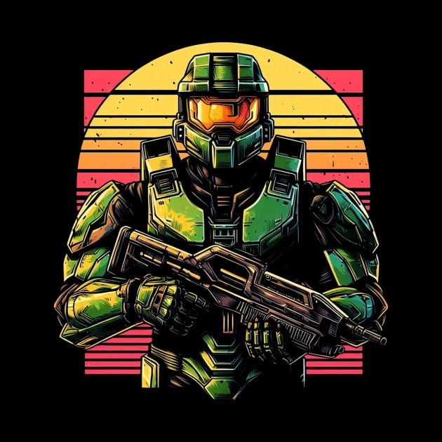 Master Chief 80s by Games Artwork