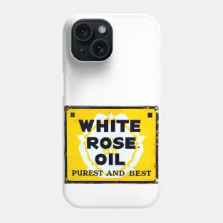 White Rose Oil, vintage restored enamel sign Phone Case