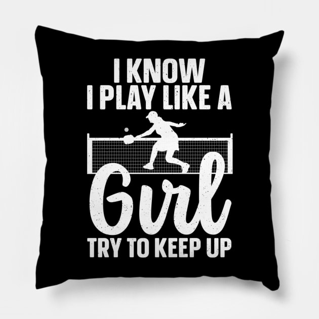 Cool Pickleball Design For Women Girls Pickleball Player Pillow by rhazi mode plagget