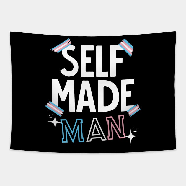 Self Made Man Trans Transgender Flag Pride Tapestry by Zone32