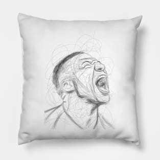 Scribble abstract Mbappe Pillow