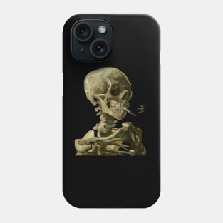 Skull of a Skeleton with Burning Cigarette Phone Case