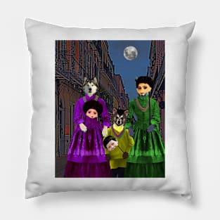 Mardi Gras with Werewolves Pillow