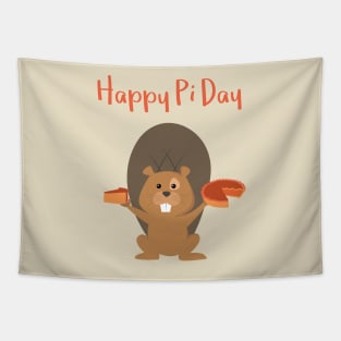 Delicious Pi Day with Pies on Squirrel Hands - Pi Day Tapestry