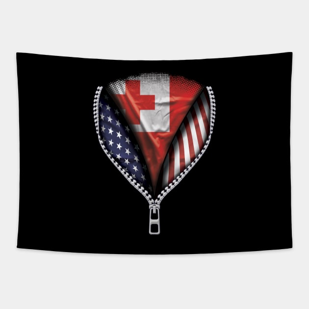 Togan Flag  Tonga Flag American Flag Zip Down - Gift for Togan From Tonga Tapestry by Country Flags