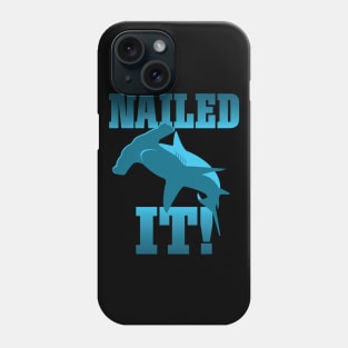 Funny Skateboarder Stuff - Faded Nailed It Hammerhead Shark graphic Phone Case