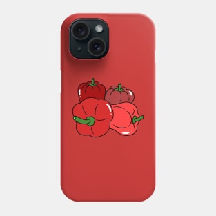 Four Red Bell Peppers Phone Case