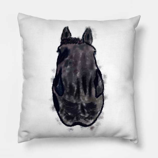 Funny horse head Pillow by Antiope