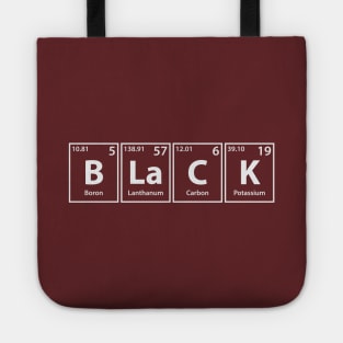 Black (B-La-C-K) Periodic Elements Spelling Tote