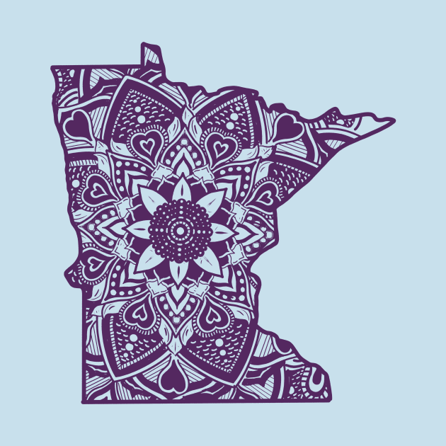 Violet Minnesota State Gift Mandala Yoga MN Art by Get Hopped Apparel