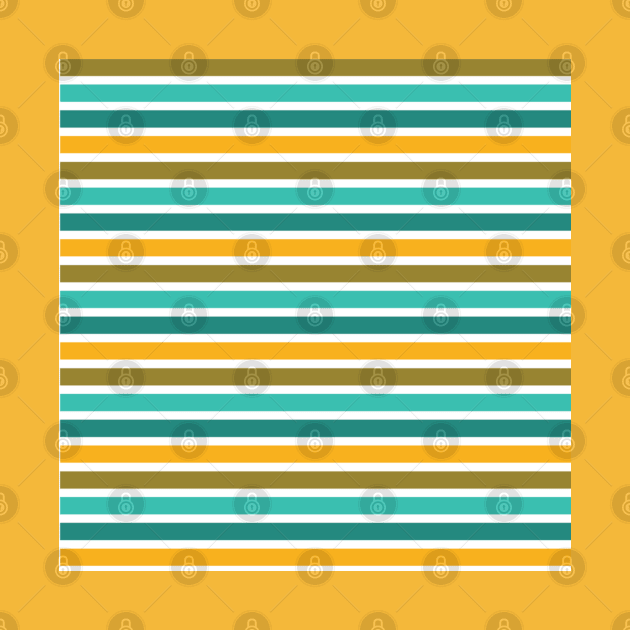 Stripes Print Pin Up Gold Teal Aqua Pattern by Shayna