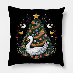 Swan Christmas Pillow