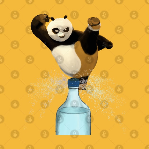 Bottle Cap Challenge Bottle Panda T-Shirt by yilanlibilal