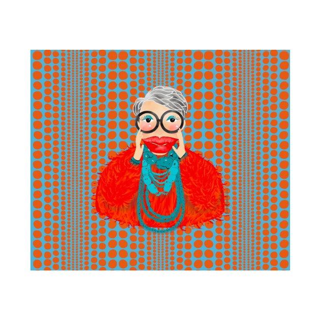 A chic orangie Iris Apfel inspired Items by Angie16bkk