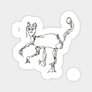 The artist as mentally deranged cat doodles Magnet