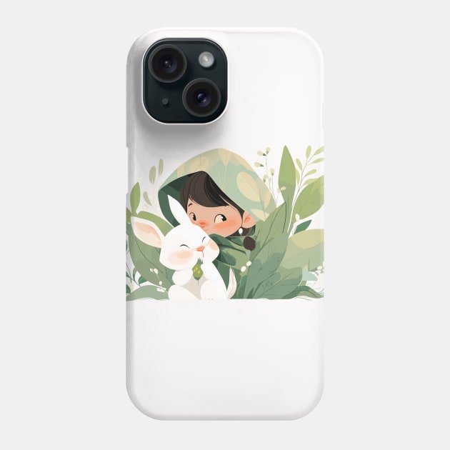 Cute Rabbit Bunny Animal Loving Cuddle Embrace Children Kid Tenderness Phone Case by Cubebox