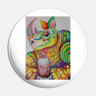 Coffee Rhino Pin