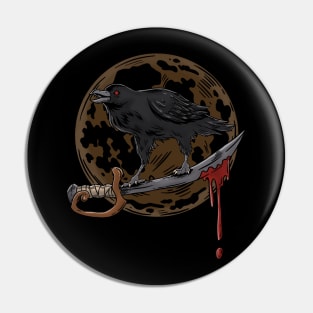 RAVEN, MOON & SWORD Pin