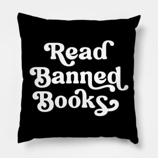 Read Banned Books Retro Lettering Pillow