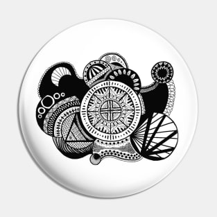 Abstract Mandala/Zentangle Pin