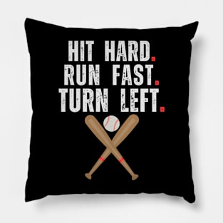 Baseball Player Hit Hard Run Fast Turn Left Funny VINTAGE Pillow