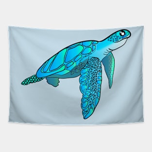 Blue green Sea turtle Tapestry