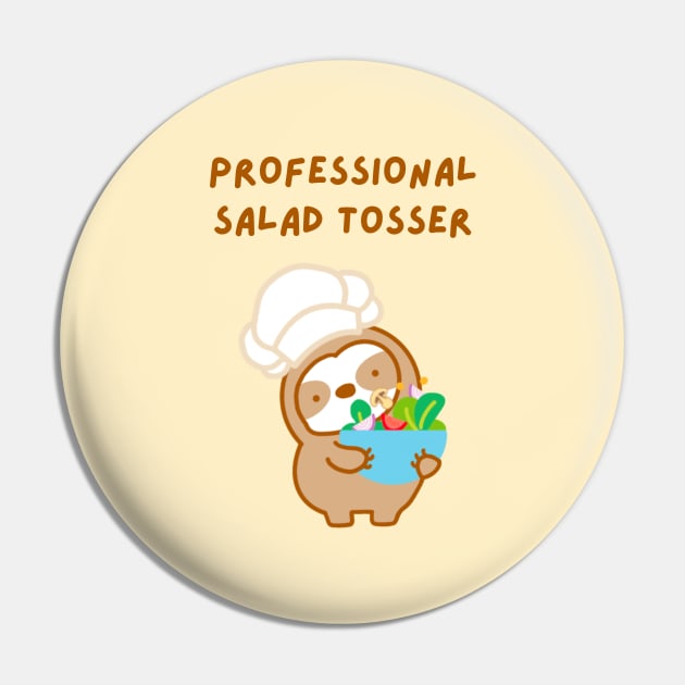 Professional Salad Tosser Sloth Pin by theslothinme