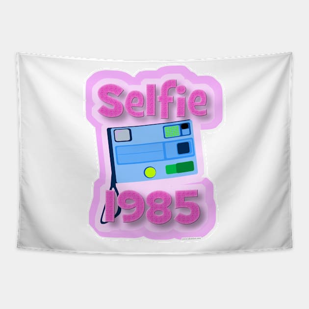 Selfie 1985 Funny Camera Retro Art Tapestry by Tshirtfort