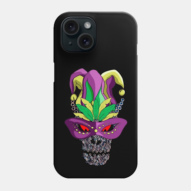 Evil Mechanical Skull In Mask Tee Carnival Party Mardi Gras Phone Case by Ai Wanderer