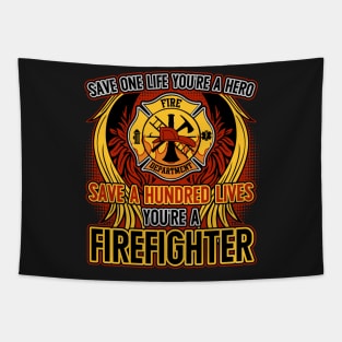 Firefighter Save a Life Hero Tapestry