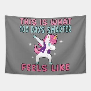 Dabbing Unicorn 100 Days Smarter Student Kids. Tapestry