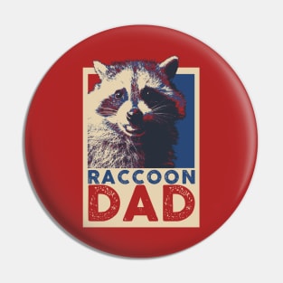 Raccoon Dad Pop Art Style Pin